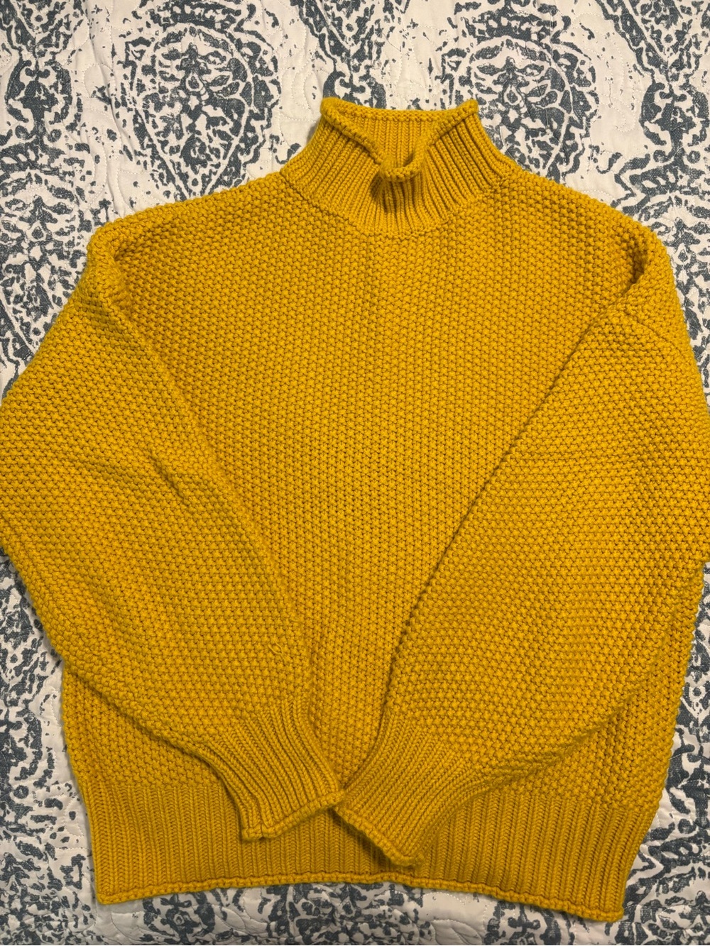 Women’s Mustard Knit Mock Neck Sweater